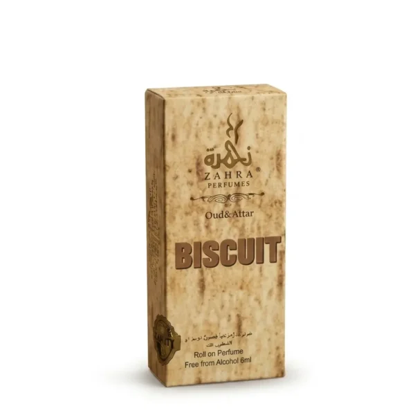 BISCUIT ATTAR 1 Zahra Perfumes Biscuit Oud & Attar Roll-On Perfume β 6ml | Long-Lasting Alcohol-Free Concentrated Perfume Oil for Men and Women | Travel-Friendly Oriental Attar