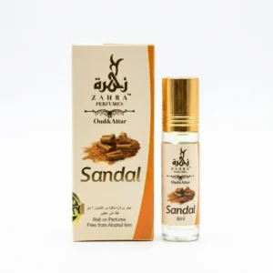 sandal,chandan Sandal Attar by Zahra Perfumes – Premium Chandan Roll-On Perfume Oil | Alcohol-Free Long Lasting Sandalwood Fragrance | Traditional Arabian Attar for Men & Women | 6ml