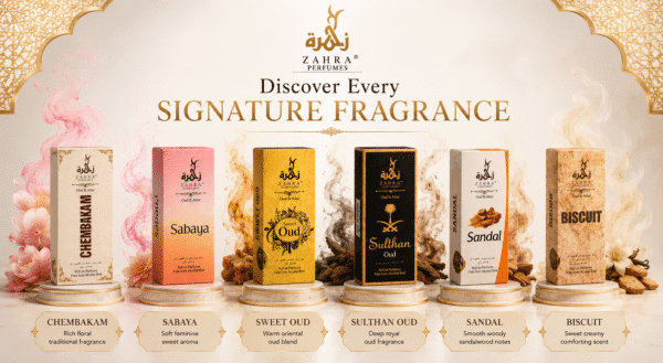 CHEMABAKAM COMBO Zahra Perfumes Premium Attar – Pack of 6 Alcohol-Free Roll-On Perfumes | Oud, Sandalwood & Floral Fragrances | Long Lasting Arabian Attar Collection for Men & Women | Travel Friendly Pack